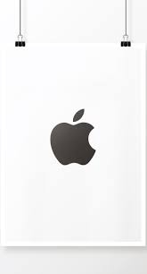 apple logo black and white cool poster
