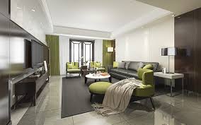 green curtains modern interior design