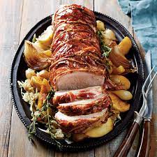 pork with apples bacon and sauer