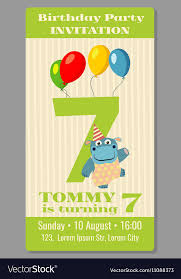 Kids Birthday Party Invitation Card Royalty Free Vector