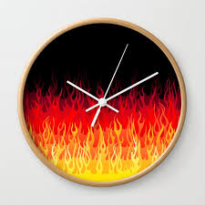 Hot Rod Flames Wall Clock