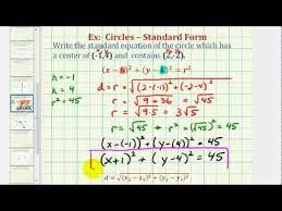 Ex Find Standard Equation Of A Circle