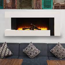 Electric Fireplace Glass Led Flame