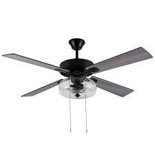 Led Indoor Black Ceiling Fan With Light