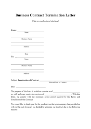 business contract termination letter