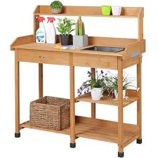 Yaheetech Potting Bench Table Removable