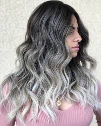 Gray balayage blonde balayage highlights black hair with highlights hair color for black hair black to grey ombre hair partial highlights gray transitioning from black hair to gray silver. 50 Pretty Ideas Of Silver Highlights To Try Asap Hair Adviser