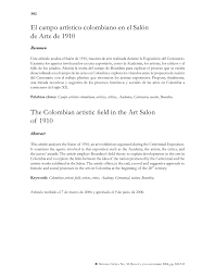 PDF) El campo artístico colombiano en el Salón de Arte de 1910