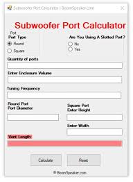 subwoofer port calculator easily