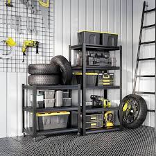 Lissimo 3 Tier Garage Shelving Heavy Duty Storage Shelves For Garage Storage Rack Adjustable 3 Tier Black