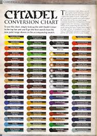 Citadel Conversion Citadel Paint Conversion Chart 2019