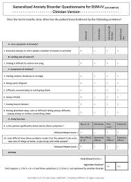 Free Generalized Anxiety Disorder Questionnaire For Dsm Iv