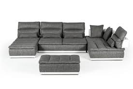 grey fabric white leather sectional sofa