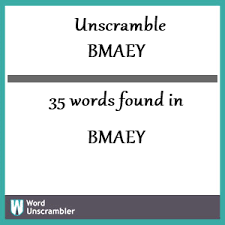 unscramble bmaey unscrambled 35 words