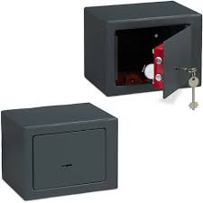 set of 2 relaxdays home safes with keys