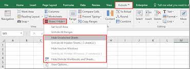 how to hide unhide rows or columns with