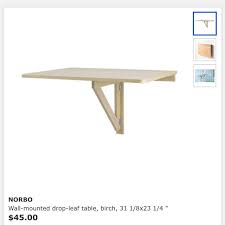 Ikea Norbo Wall Mounted Drop Leaf Table