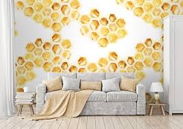 Yellow Honeycombs Wallpaper Self