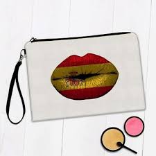 gift makeup bag lips spanish flag