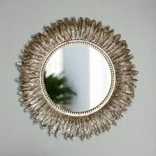Antique Silver Round Feather Wall