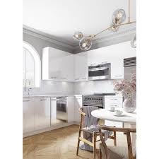 White Gloss Wall Bridge Kitchen Cabinet