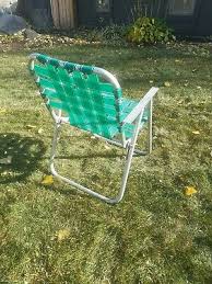 Vintage Folding Aluminum Chair Green