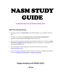 Nasm Study Guide