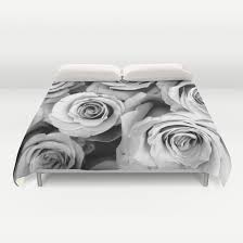Roses Duvet Cover Black White Bedding