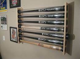 6 bat wood baseball bat display wall