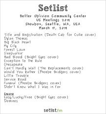 Setlist Spoilers Better Oblivion