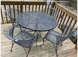 Woodard Wrought Iron Patio Table And 4
