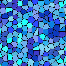 Blue Colored Stained Glass Window