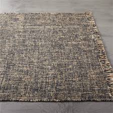 leno black handwoven jute area rug