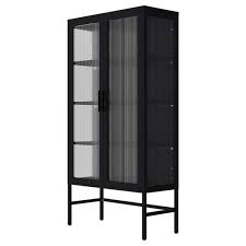 Black Tall Storage Sideboard Cabinet
