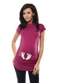 Summer Maternity Footprint Print T Shirt Funny Gift Pregnant