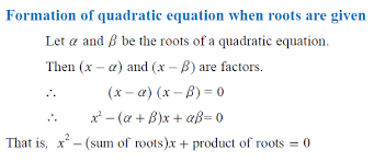 formation of quadratic equation