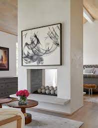 Concrete Double Sided Fireplace