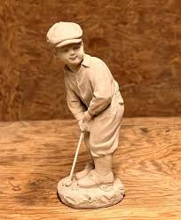 Boy Playing Golf Figurine Golfer