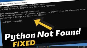 how to fix python was not found run