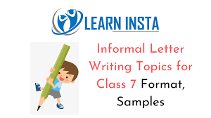 informal letter writing topics for
