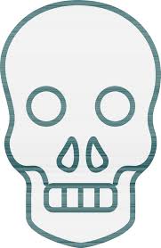 flat style grey human skull icon or