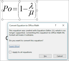 Using Microsoft Equation Editor