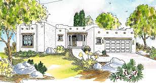 Southwest Pueblo Style Home House Plan