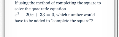 If Using The Method Of Completing The