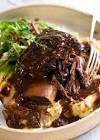 braised short ribs with a red wine reduction