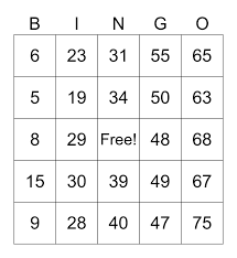 Free printable bingo cards with numbers. Number Bingo 1 75 Bingo Card