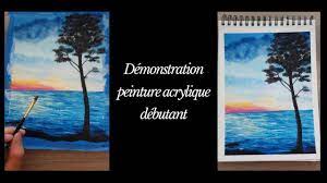 PEINTURE ACRYLIQUE DEBUTANT - peinture facile - Inspiration marine - YouTube