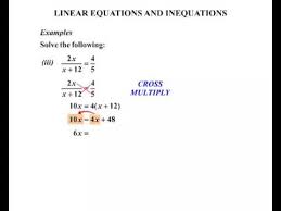 Linear Equations And Inequations
