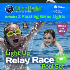 Amazon Com Starlight Swimming Relay Race Kit Light Up Glow In The Dark Swim Lights For Pool Games A New Kind Of Floating Pool Toy Toys Games