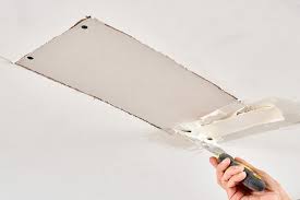how to replace damaged drywall in a ceiling